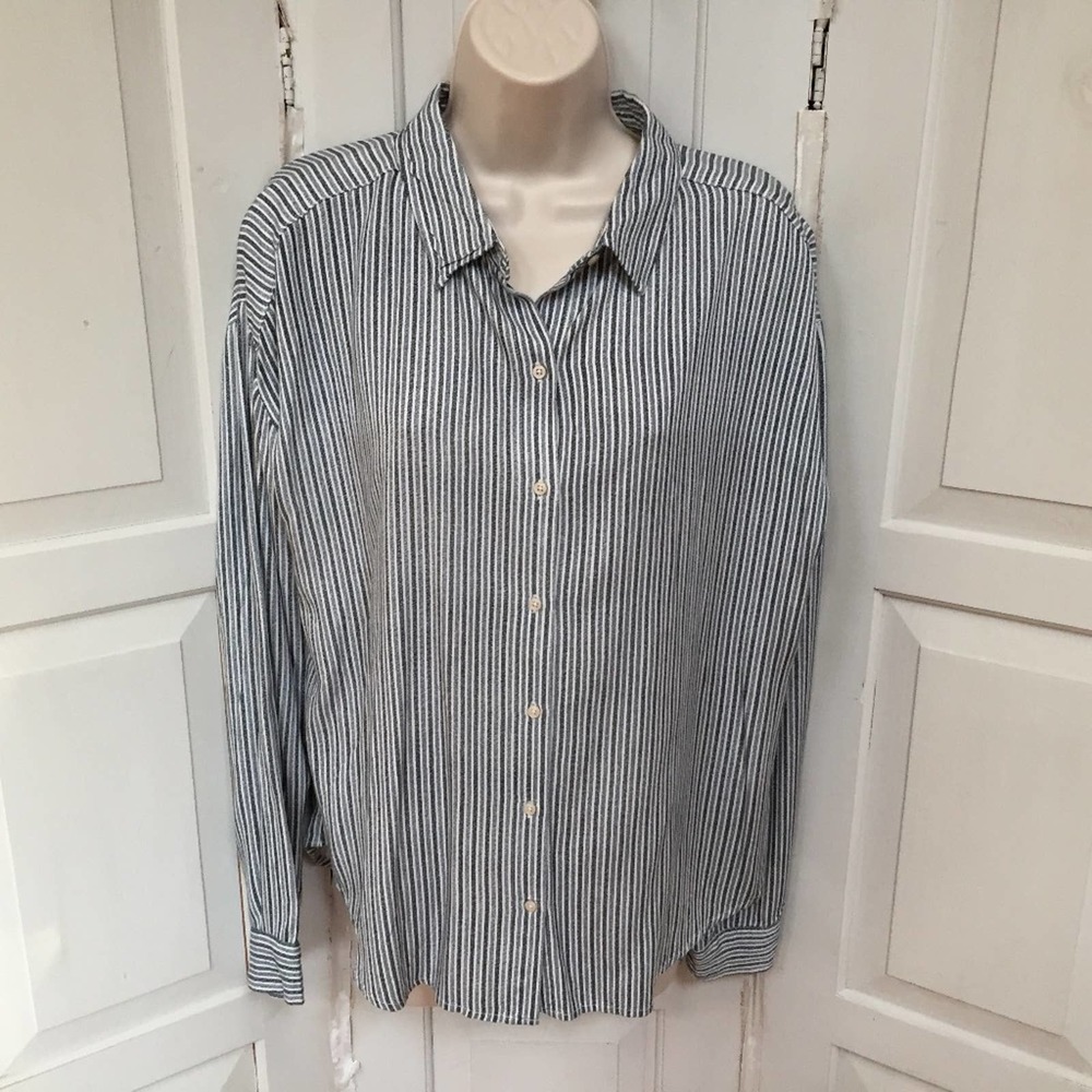Rag Poet Button Down Long Sleeve Shirt